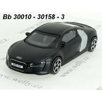 Bburago 1:43 Audi R8 (black mat), code Bburago 30158, modely aut