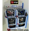 Bburago 1:18 moto Display Box (white),code Bb 18-51030, sada = assort 18 ks