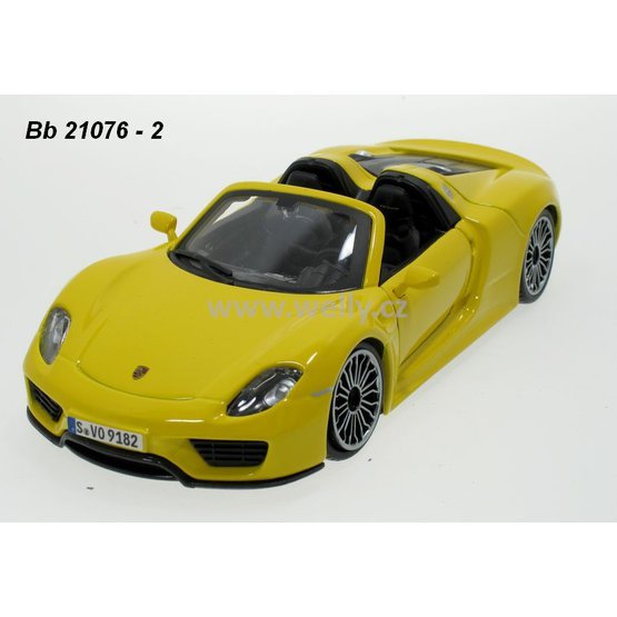 Bburago 1:24 Porsche 918 Spyder (yellow) - code Bburago 21076, modely aut