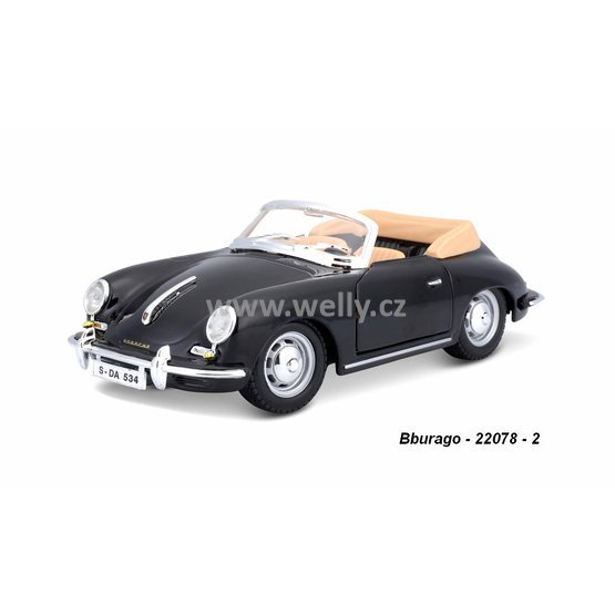 Bburago 1:24 Porsche 356B Cabrio (1961) (black) - code Bburago 22078, modely aut