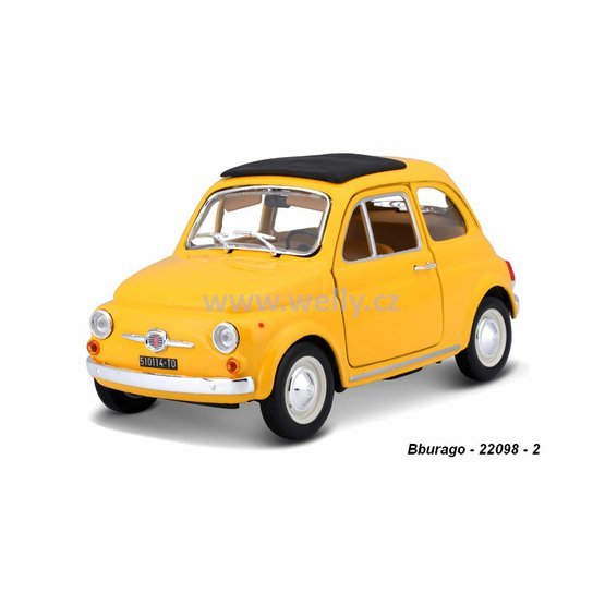 Bburago 1:21 Fiat 500 F 1965 (yellow) - code Bburago 22098, modely aut