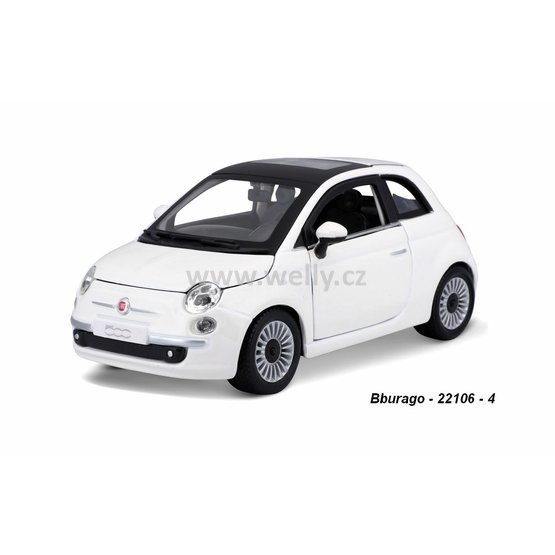 1:24 Fiat 500 / 2007 (white) - code Bburago 22106, modely aut