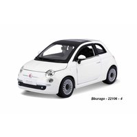 1:24 Fiat 500 / 2007 (white) - code Bburago 22106, modely aut