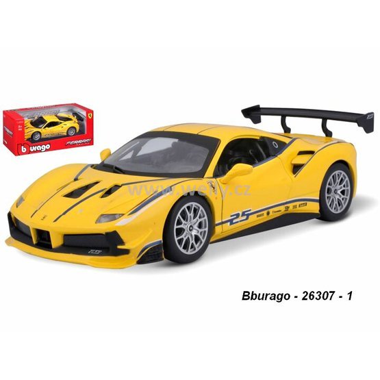 Bburago 1:24 Ferrari 488 Challenge (yellow) - code Bburago 26307, modely aut.