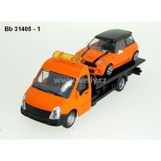 Bburago 1:43 Car Hauler + Mini Cooper S (orange) - code Bburago 31405