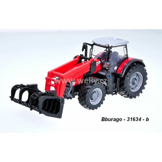 Bburago 1:? Massey Ferguson 8740 S with Grapple, code 31634, setrvační