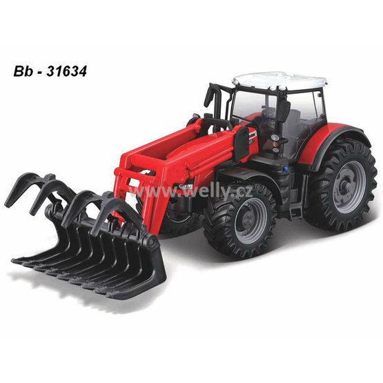 Bburago 1:? Massey Ferguson 8740 S with Grapple, code 31634, setrvačník