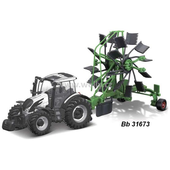 Bburago 1:? Valtra with Whirl Rake, code 31673 setrvačník