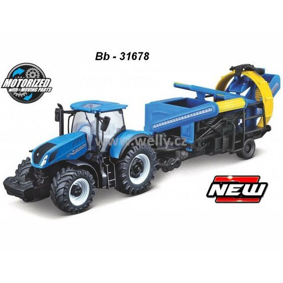 Bburago 1:? New Holland T7.315 HD with Cultivator, code 31678 setrvačník