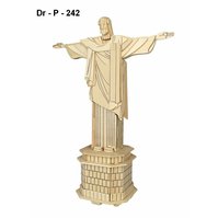 Dřevěné 3D puzzle Kit Cristo Redentor - hlavolam, prostorová dřevěná skládačka - code P242