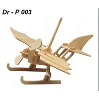 Dřevěné 3D puzzle Kit Hydroplane - hlavolam, prostorová dřevěná skládačka - code P003