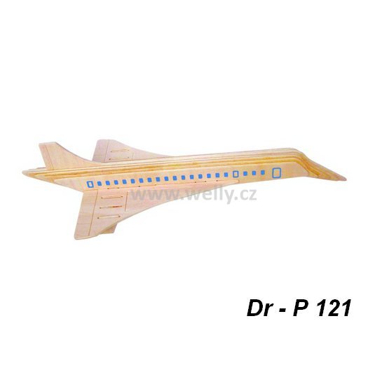 Dřevěné 3D puzzle Kit Concorde - hlavolam, 3D prostorová dřevěná skládačka - code P121