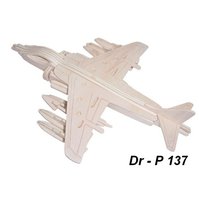 Dřevěné 3D puzzle Kit Harrier - hlavolam, 3D prostorová dřevěná skládačka - code P137