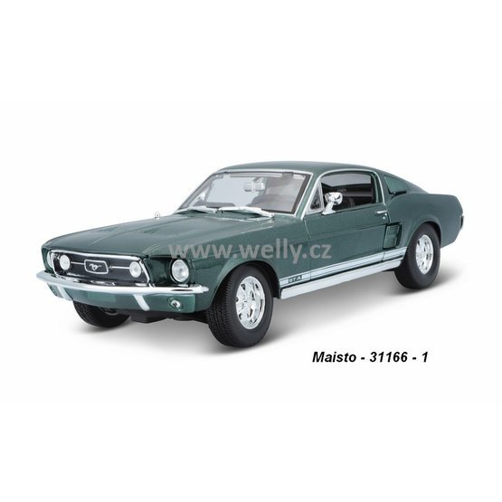 Maisto 1:18 Ford 1967 Mustang GTA Fastback (met. green) - code Maisto 31166, modely aut