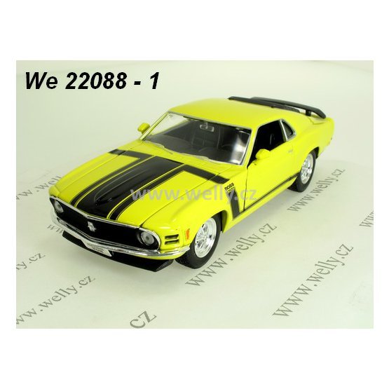 Welly 1:24 Ford 1970 Mustang Boss 302 (yellow) - code Welly 22088, modely aut
