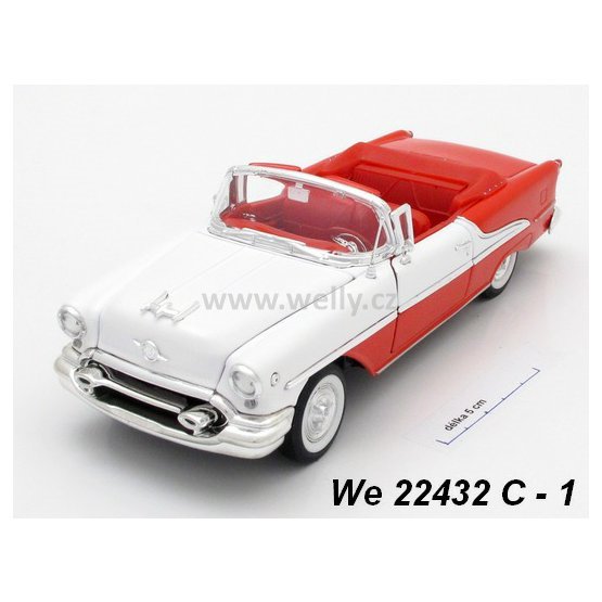 Welly 1:24 Oldsmobile 1955 Super 88 (red + white) - code Welly 22432C, modely aut