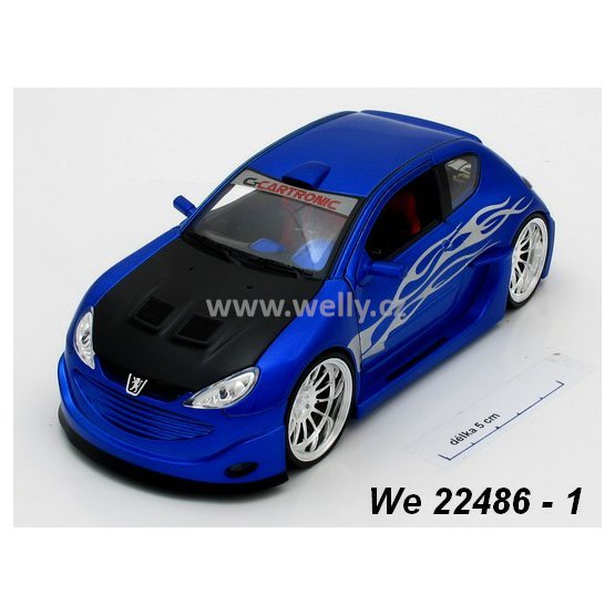 Welly 1:24 Peugeot 206 tuning (blue) - code Welly 22486, modely aut