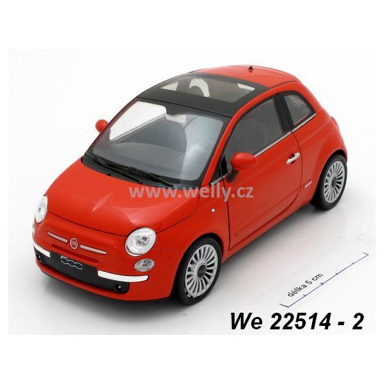 Welly 1:24 Fiat 500 /2007/ (red) - code Welly 22514, modely aut