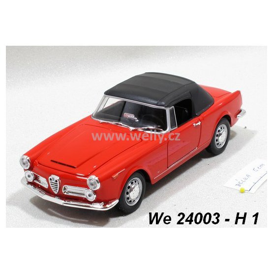 Welly 1:24 Alfa Romeo 1960 Spider 2600 soft-top (red) - code Welly 24003H, modely aut
