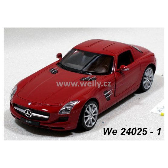 Welly 1:24 Mercedes-Benz SLS AMG (burgundy) - code Welly 24025, modely aut