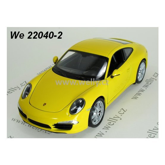 Welly 1:24 Porsche 911 (991) Carrera S (yellow) - code Welly 24040, modely aut