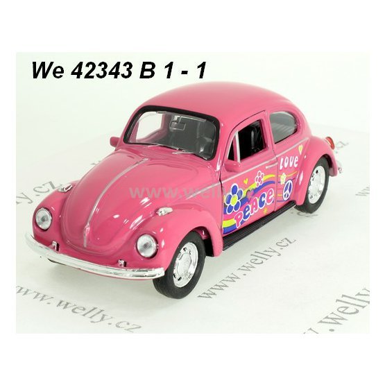 Welly 1:34-39 Volkswagen Beetle Hard Top Love (pink) - code Welly 42343 B1, modely