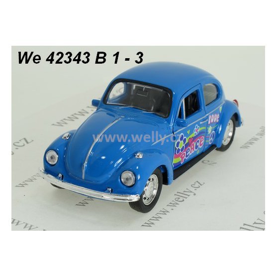 Welly 1:34-39 Volkswagen Beetle Hard Top Love (blue) - code Welly 42343 B1