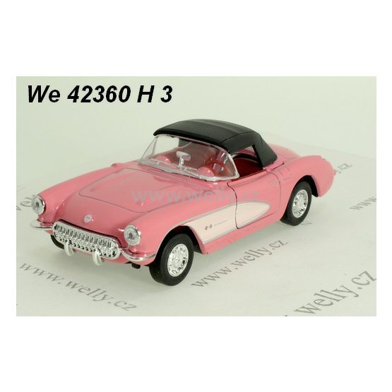 Welly 1:34-39 Chevrolet ´57 Corvette soft top (pink) - code Welly 42360H