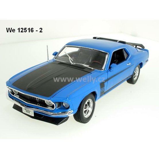Welly 1:18 Ford 1969 Mustang Boss 302 (blue) - code Welly 12516, modely aut