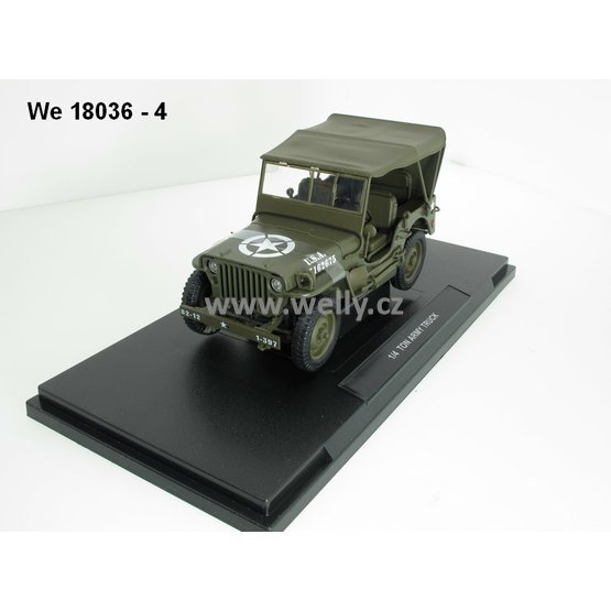 Welly 1:18 Jeep Willys 1942 US Army 1/4 Ton version (green) - code Welly 18036, modely