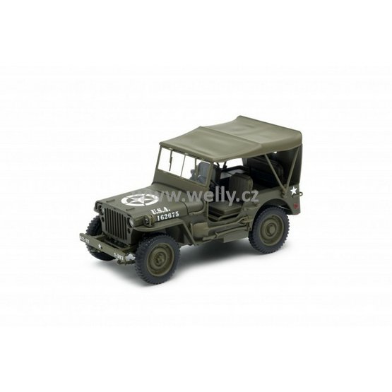 Welly 1:18 MOQ Jeep Willys 1942 US Army 1/4 Ton version (matt green) - code Welly 18055H.