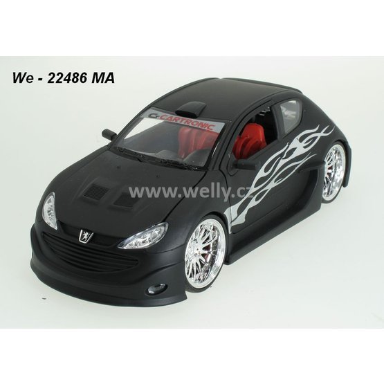 Welly 1:24 Peugeot 206 tuning (mat black) - code Welly 22486MA, modely aut