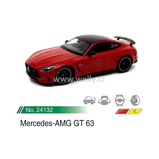 Welly 1:24 Mercedes-AMG GT 63 (red) - code Welly 24132