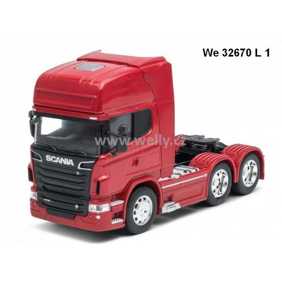 Welly 1:32 Scania V8 R730 6x4 (red) - code Welly 32670L, model tahače