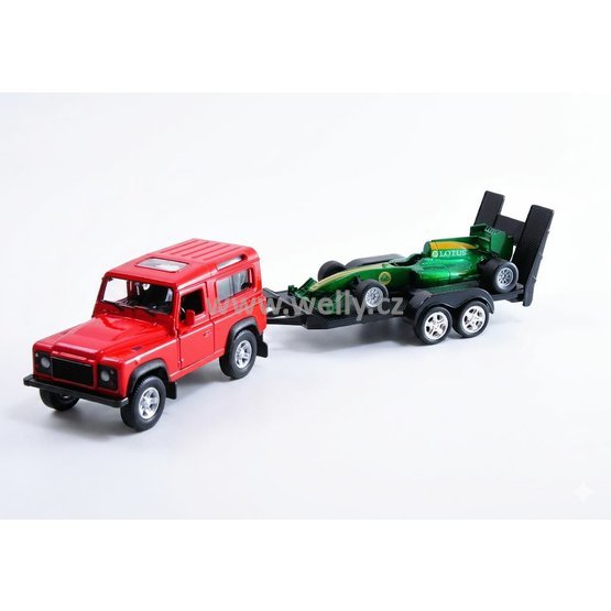 Welly 1:34-39 Trailer set LR Defender +Lotus T125 - code Welly 42392F-2TB(B)