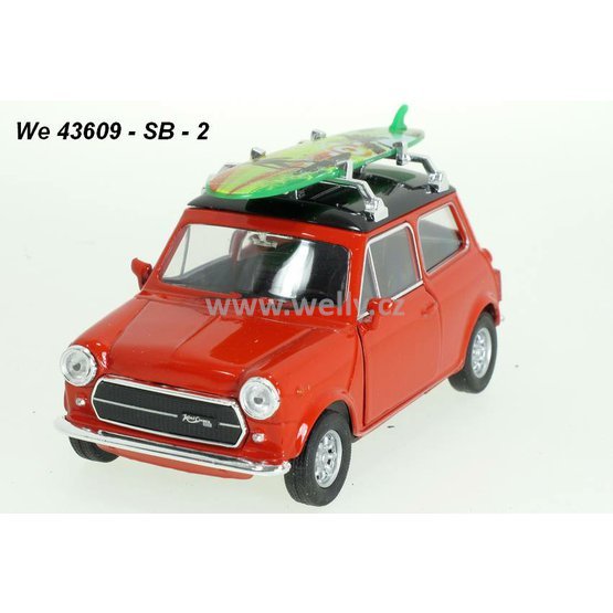 Welly 1:34-39 Mini Cooper 1300 with Surf (red) - code Welly 43609SB, modely aut