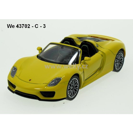 Welly 1:34-39 Porsche 918 Spyder convertible (yellow) - code Welly 43702C, modely aut