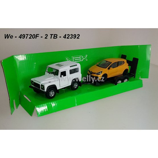 Welly 1:34-39 Trailer set LR Defender +Renault Clio - code Welly 42392F-2TB(A)