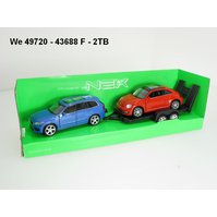 Welly 1:34-39 Trailer set Volvo XC 90 +VW The Beetle - code Welly 43688F-2TB(A)