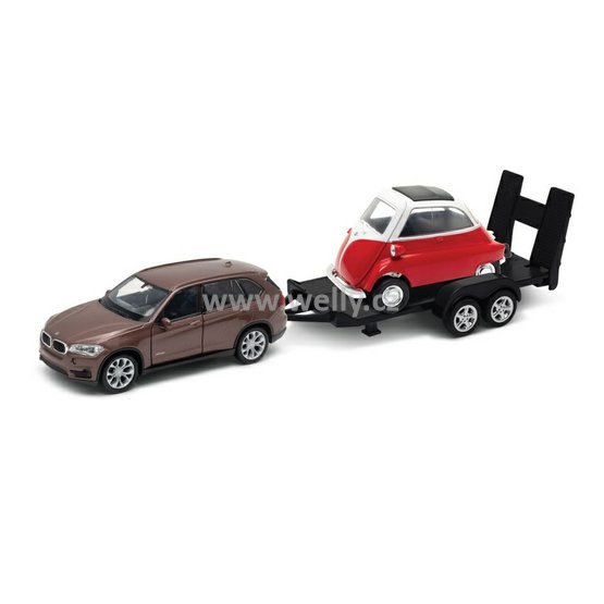 Welly 1:34-39 Trailer set BMW X5 +Mini Cooper 1300 - code Welly 43691F-2TB(A)