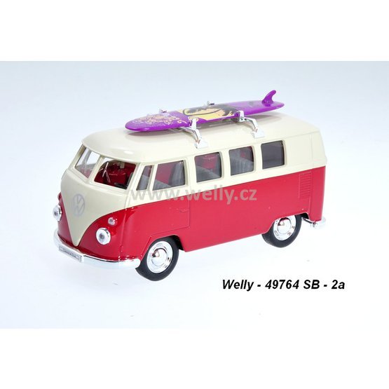 Welly 1:34-39 Volkswagen 1963 T1 Bus Surf (red) - code Welly 49764SB, modely aut
