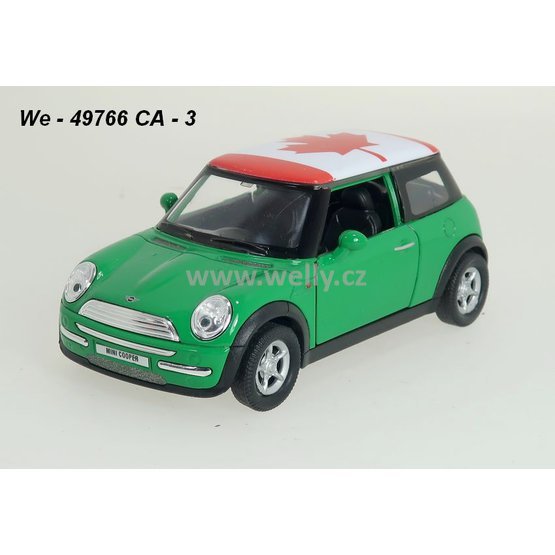 Welly 1:34-39 Mini Cooper (Canada green) - code Welly 49766CA, modely aut