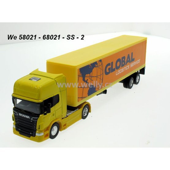 Welly 1:60-64 Scania V8 R730 Hauler Global (yellow) - code Welly 68021SS, modely aut