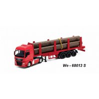 Welly 1:64 MAN TGX XXL Loggin Trailer (red) - code Welly 68013S, modely aut