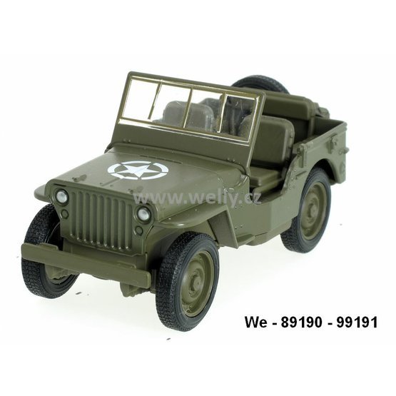 Welly 4,5" Jeep Willys - code Welly 89190 GW, modely aut