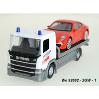 Welly 1:57/43 Scania P320 (white) + Porsche 911 (red) - code Welly 92662-2GW(C), modely