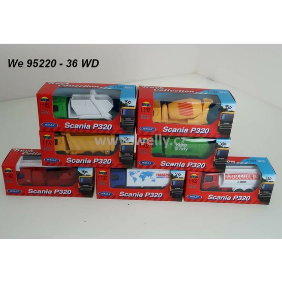 Welly 1:102 Display Box auta krabička assort Scania P320, code 95220, sada = assort 36 ks